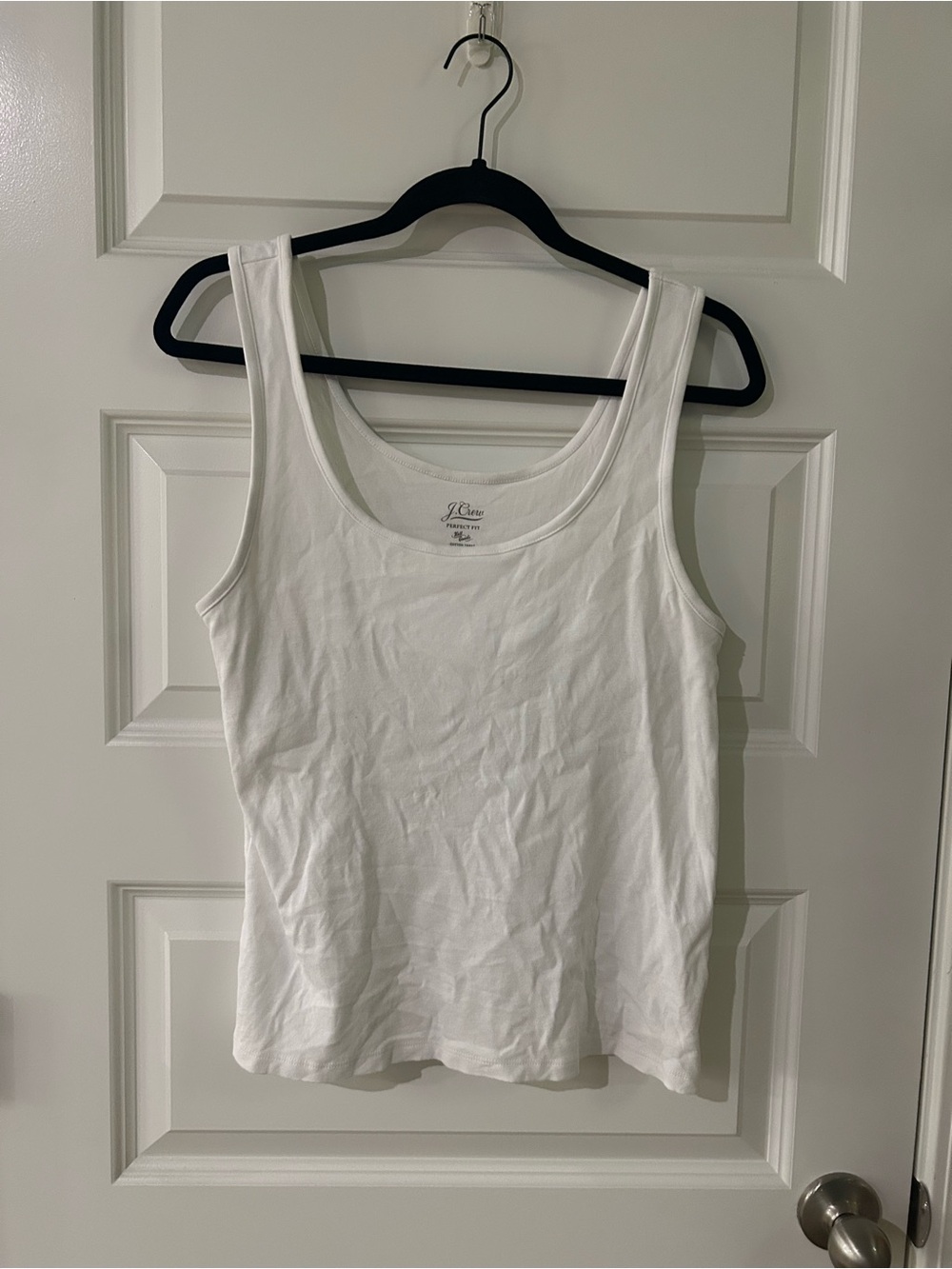 J. Crew White Scoop Neck Tank Top - Classic Cotton Layering